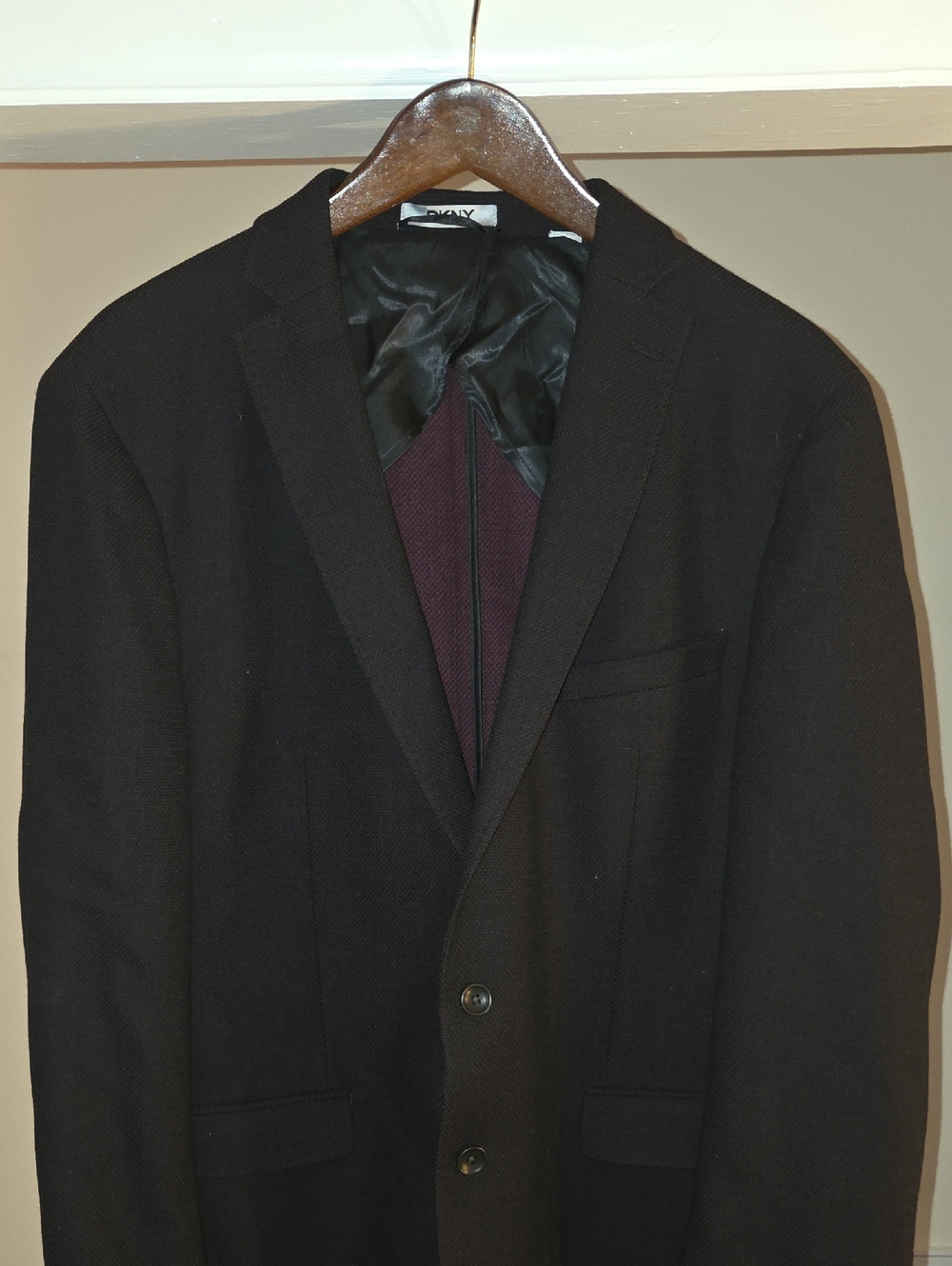 DKNY Dark Red Men's Sport Coat with Subtle Texture